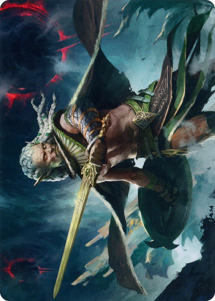 Serpent-Blade Assailant // Serpent-Blade Assailant (AMOM-040) - March of the Machine Art Series (Borderless) Foil-1