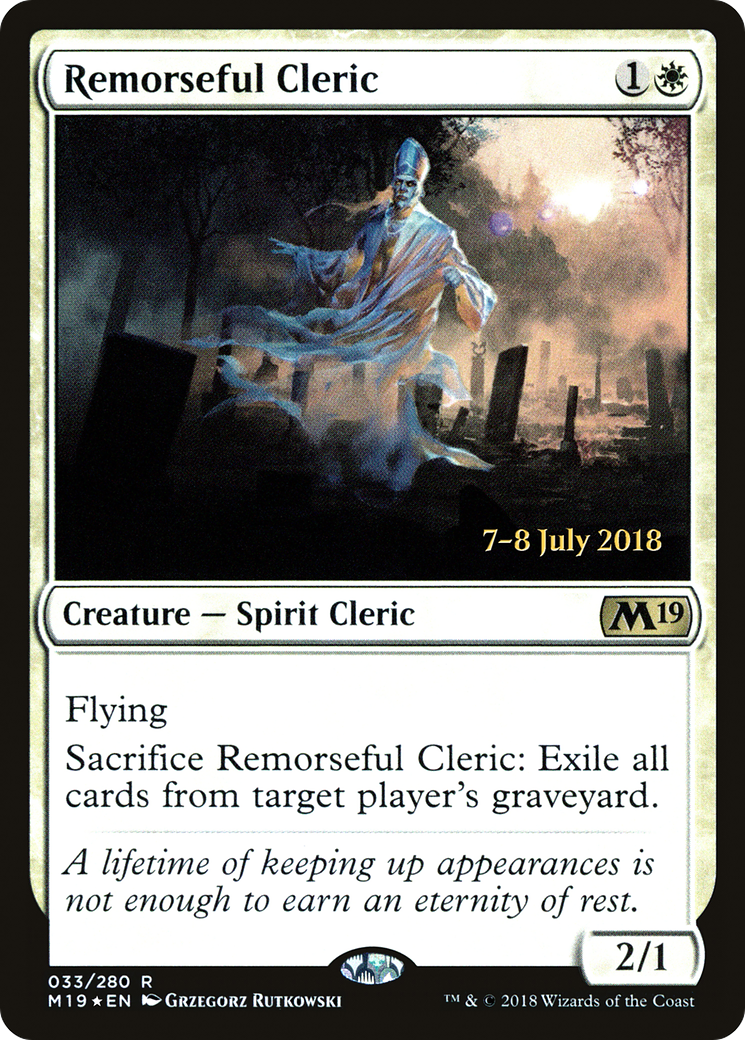 Remorseful Cleric [Core Set 2019 Prerelease Promos]-1