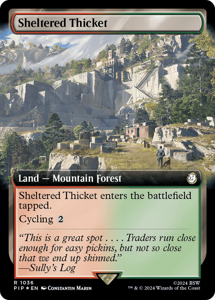 Sheltered Thicket (Extended Art) (Surge Foil) [Fallout]-1