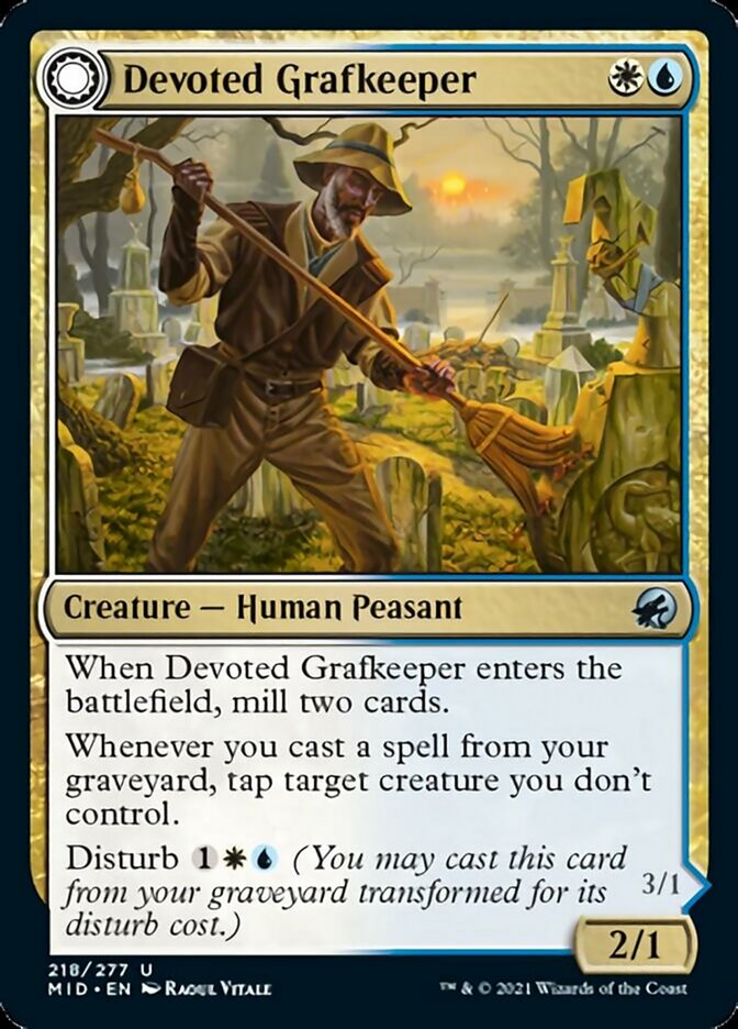 Devoted Grafkeeper // Departed Soulkeeper [Innistrad: Midnight Hunt]-1