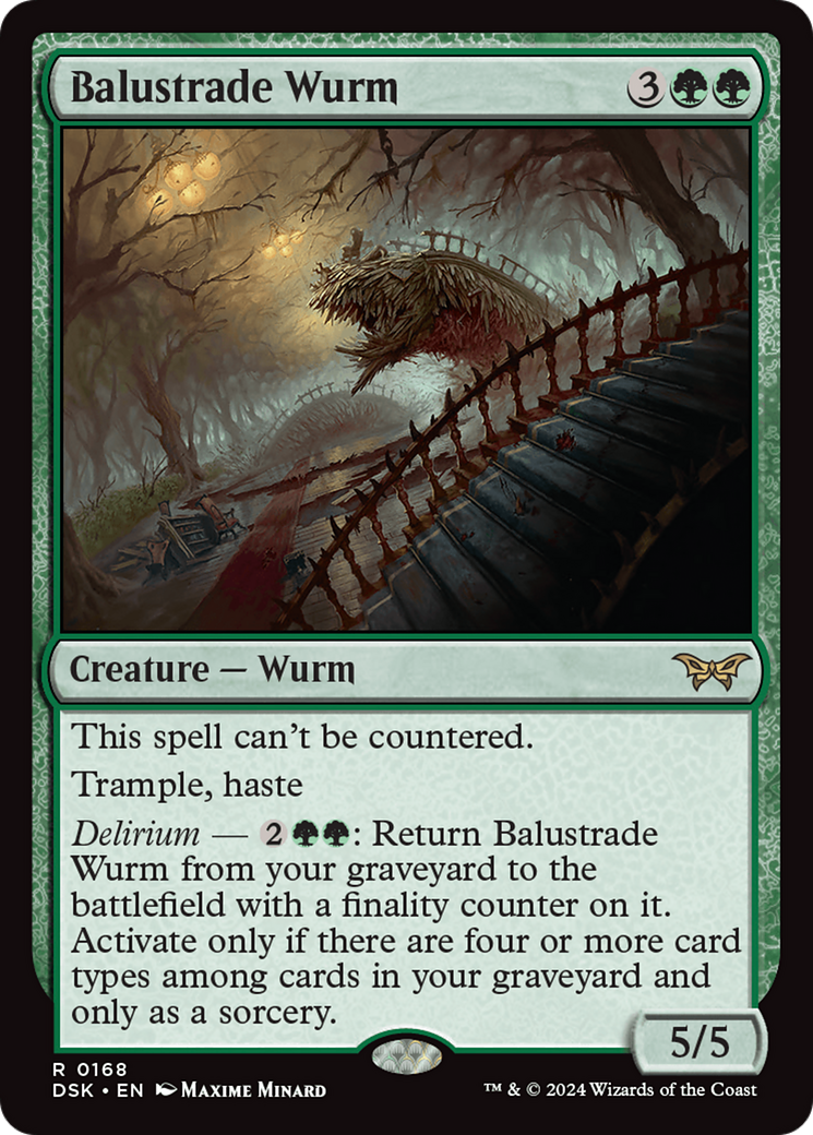 Balustrade Wurm [Duskmourn: House of Horror]-1