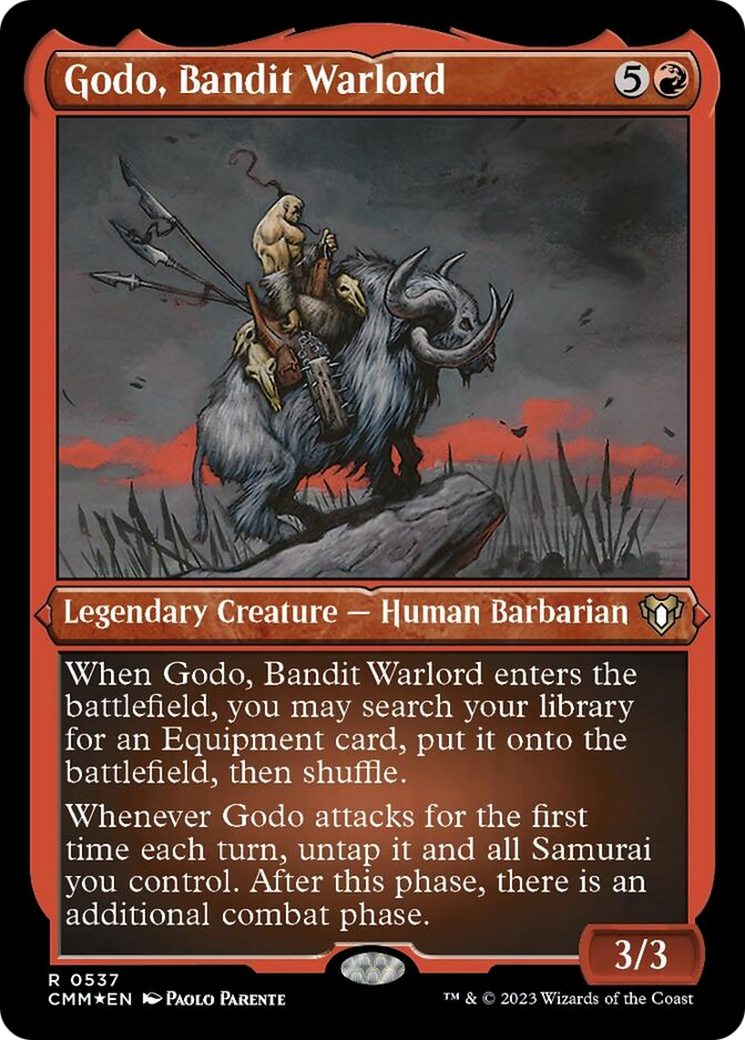 Godo, Bandit Warlord (Foil Etched) [Commander Masters]-1