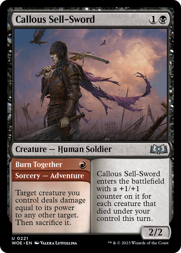 Callous Sell-Sword // Burn Together [Wilds of Eldraine]-1