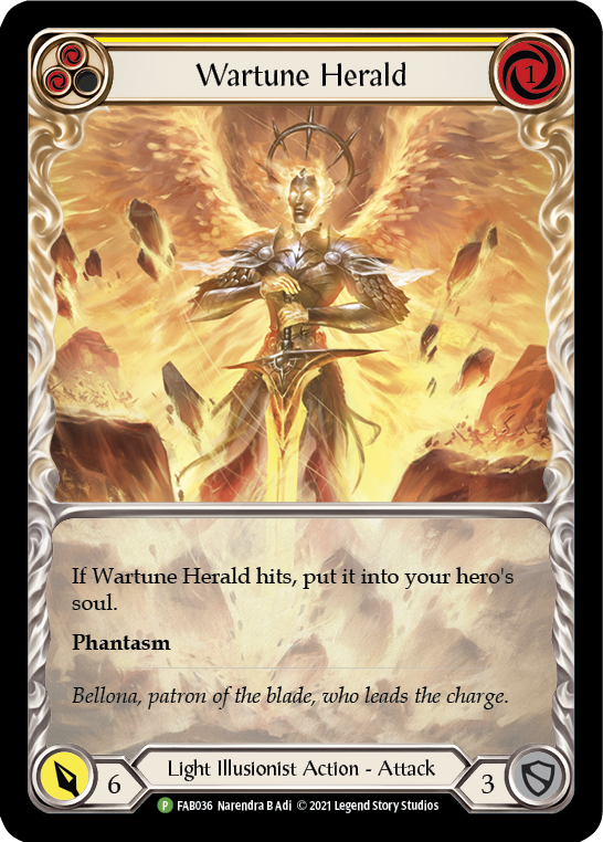 Wartune Herald (Yellow Extended Art) [FAB036] (Promo)  Rainbow Foil-1