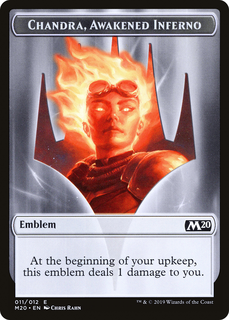 Chandra, Awakened Inferno Emblem [Core Set 2020 Tokens]-1