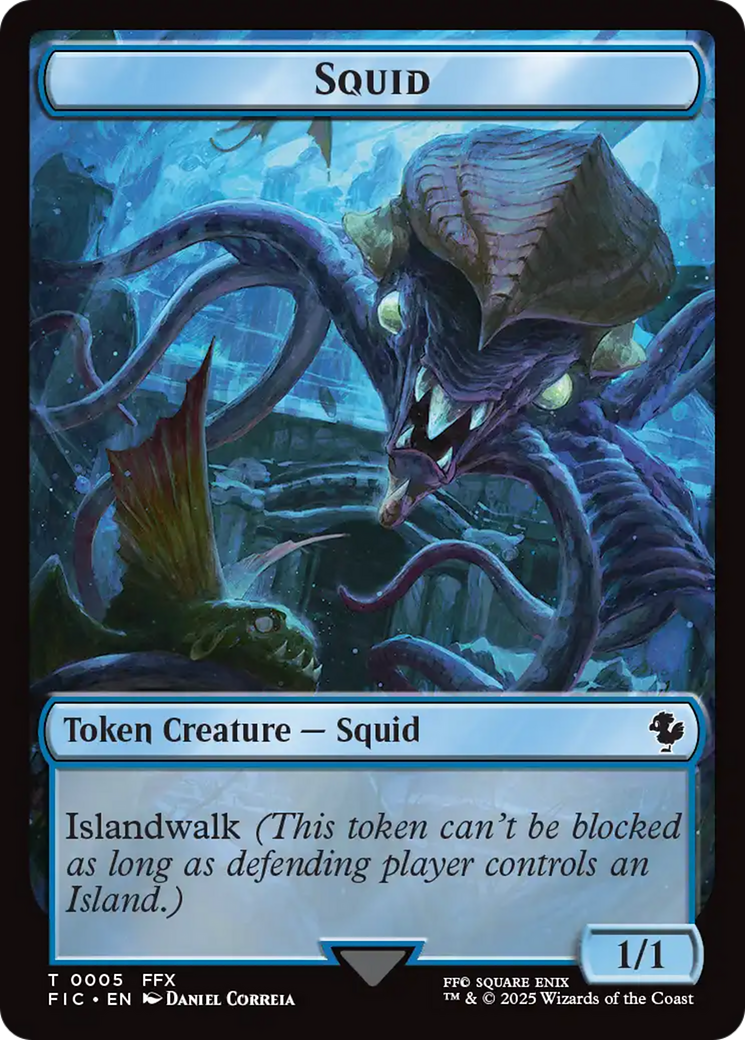 Spirit // Squid Double-Sided Token (Surge Foil) [FINAL FANTASY Commander Tokens]-2