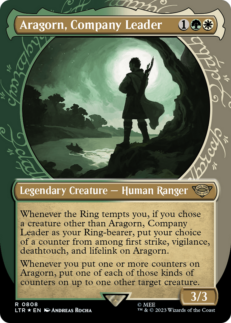 Aragorn, Company Leader (Showcase) (Surge Foil) [The Lord of the Rings: Tales of Middle-Earth]-1