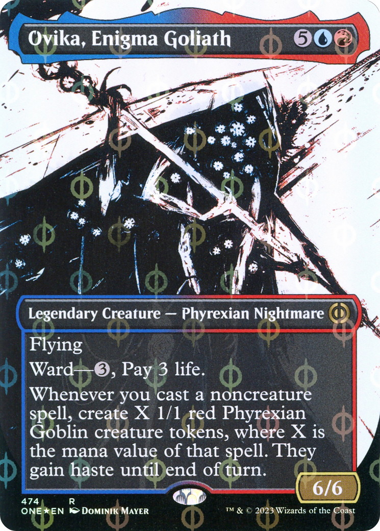 Ovika, Enigma Goliath (Borderless Ichor Step-and-Compleat Foil) [Phyrexia: All Will Be One]-1