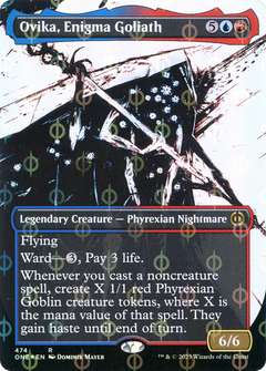 Ovika, Enigma Goliath (Borderless Ichor Step-and-Compleat Foil) [Phyrexia: All Will Be One]-1