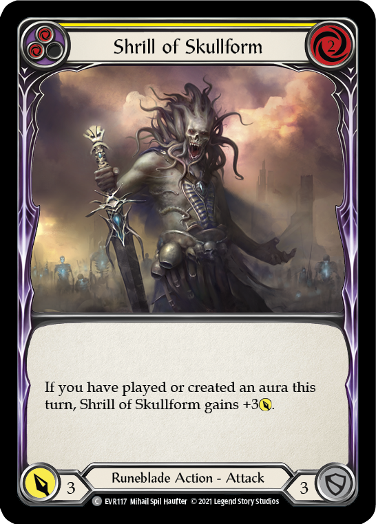 Shrill of Skullform (Yellow) [EVR117] (Everfest)  1st Edition Rainbow Foil-2