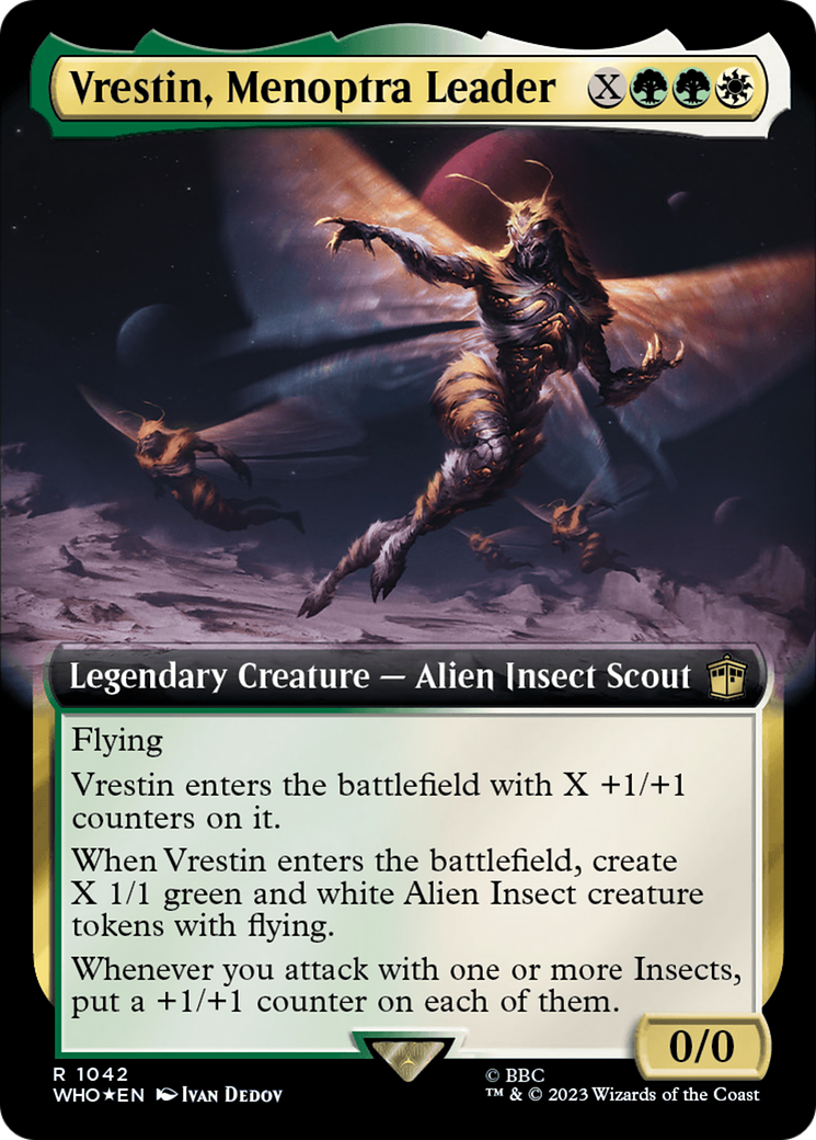 Vrestin, Menoptra Leader (Extended Art) (Surge Foil) (WHO-1042) - Doctor Who: (Extended Art) Foil-1