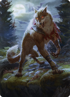 Arlinn, the Moon's Fury // Arlinn, the Moon's Fury (AMID-002) - Midnight Hunt Art Series (Borderless) Foil-3