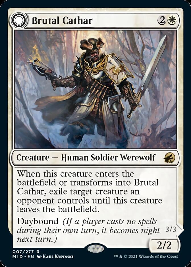 Brutal Cathar // Moonrage Brute [Innistrad: Midnight Hunt]-1