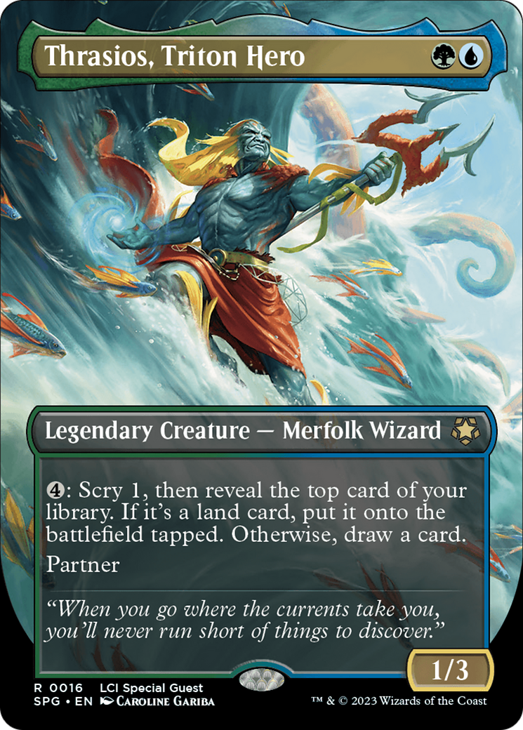 Thrasios, Triton Hero (Borderless) [The Lost Caverns of Ixalan Special Guests]-1