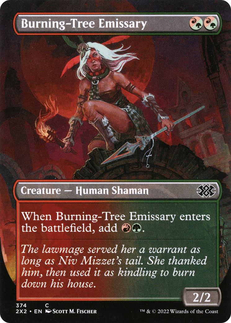 Burning-Tree Emissary (Borderless Alternate Art) [Double Masters 2022]-1