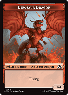 Dinosaur Dragon // Treasure Double-Sided Token [Aetherdrift Tokens]-1
