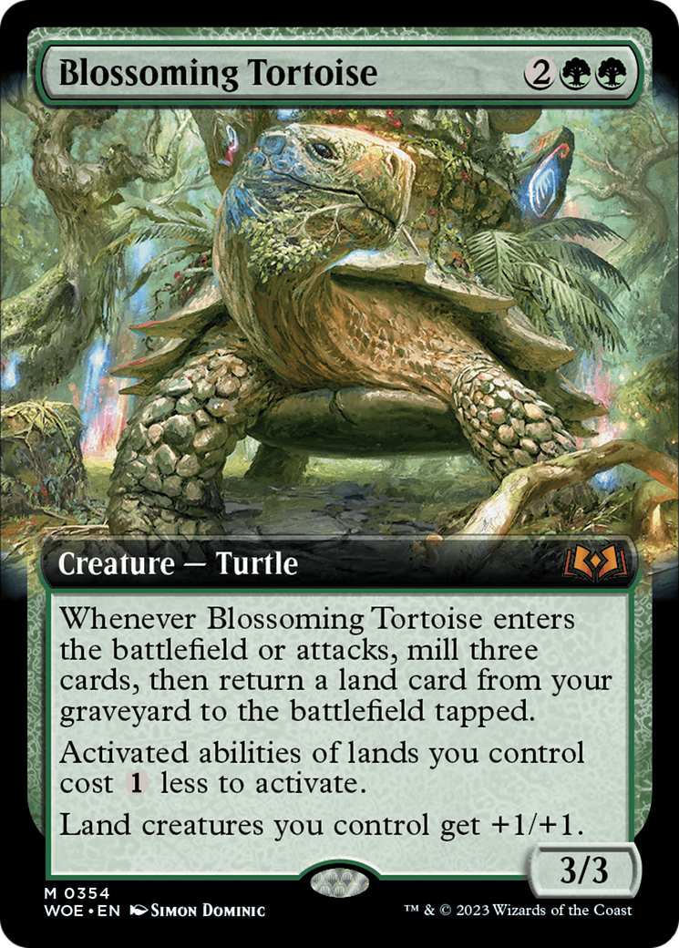 Blossoming Tortoise (Extended Art) [Wilds of Eldraine]-1