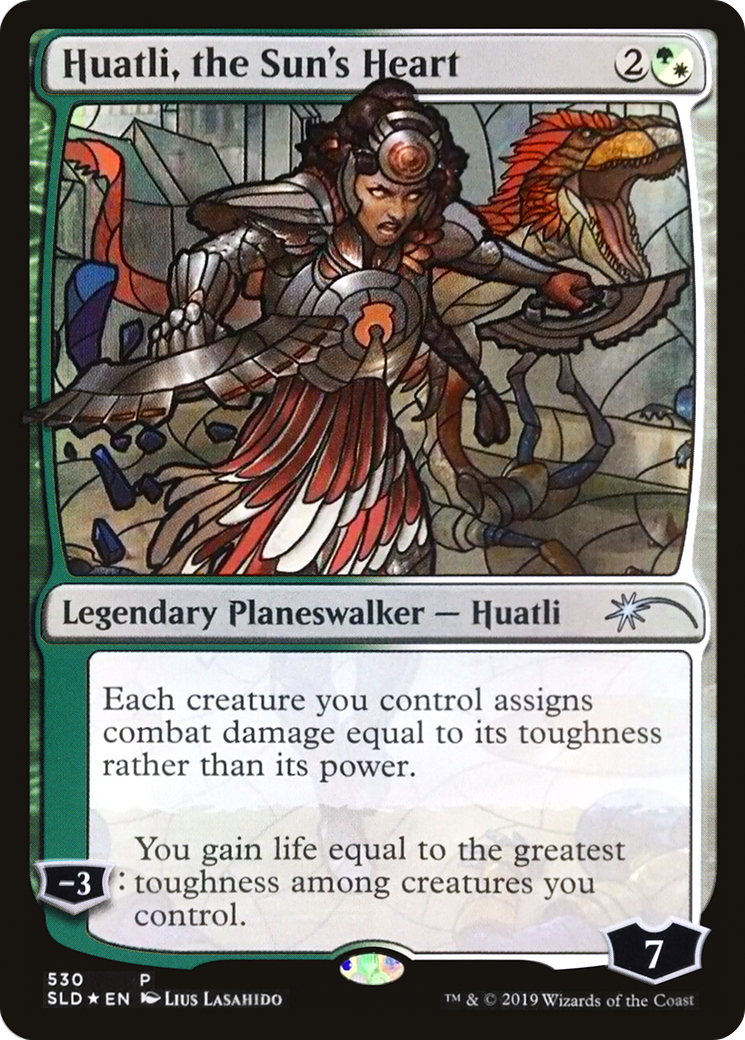 Huatli, the Sun's Heart (Stained Glass) [Secret Lair Drop Promos]-1