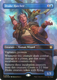 Drake Hatcher (Borderless) (Mana Foil) [Foundations]-1