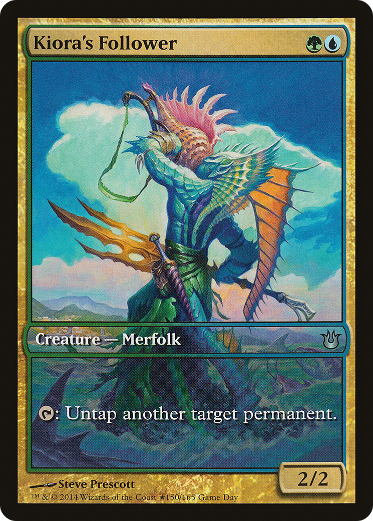 Kiora's Follower (Game Day) [Born of the Gods Promos]-1