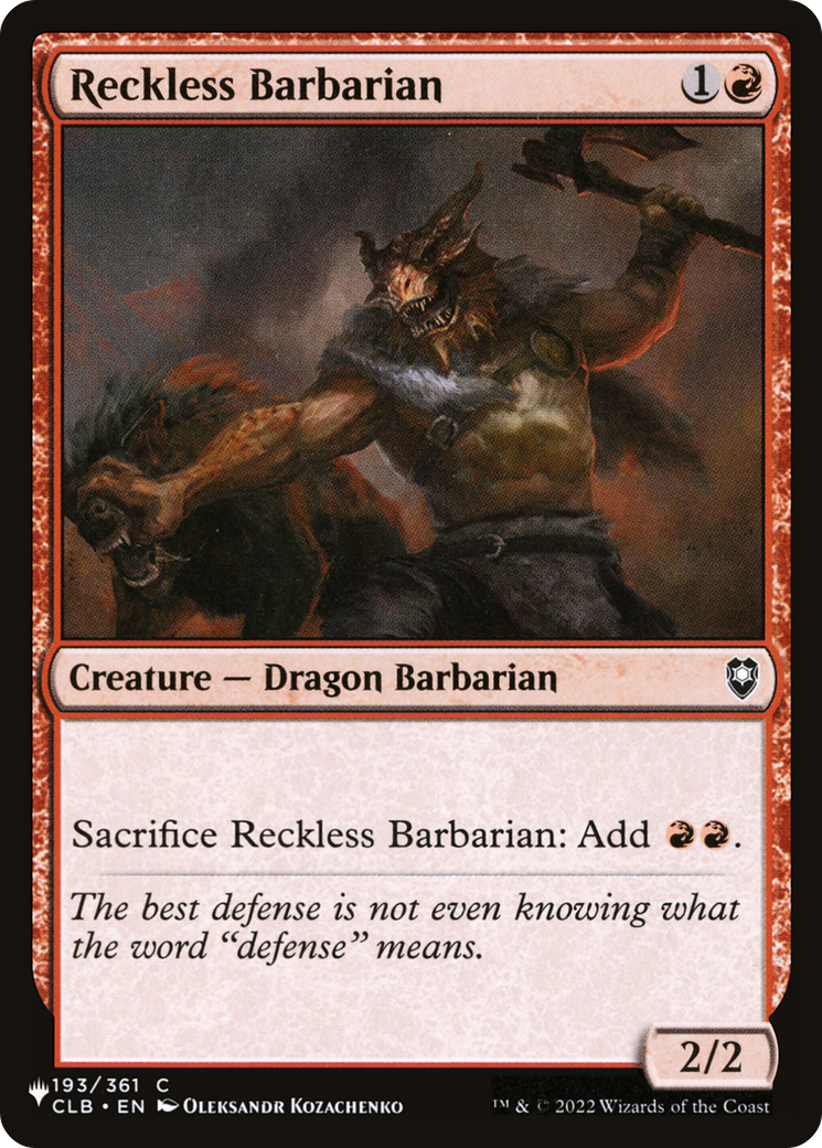 Reckless Barbarian [The List]-1