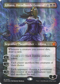 Liliana, Dreadhorde General (Borderless) (Mana Foil) [Foundations]-1