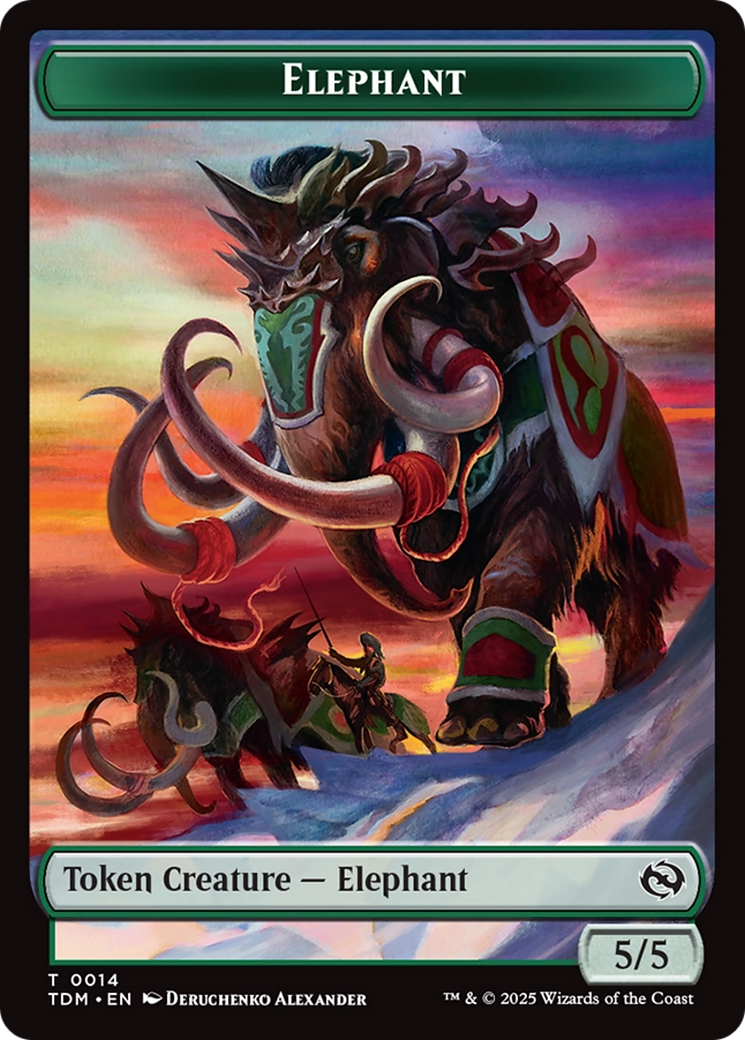 Elephant // Treasure Double-Sided Token [Tarkir: Dragonstorm Tokens]-1