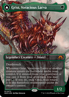 Grist, Voracious Larva // Grist, the Plague Swarm (Borderless) (Textured Foil) [Modern Horizons 3]-1