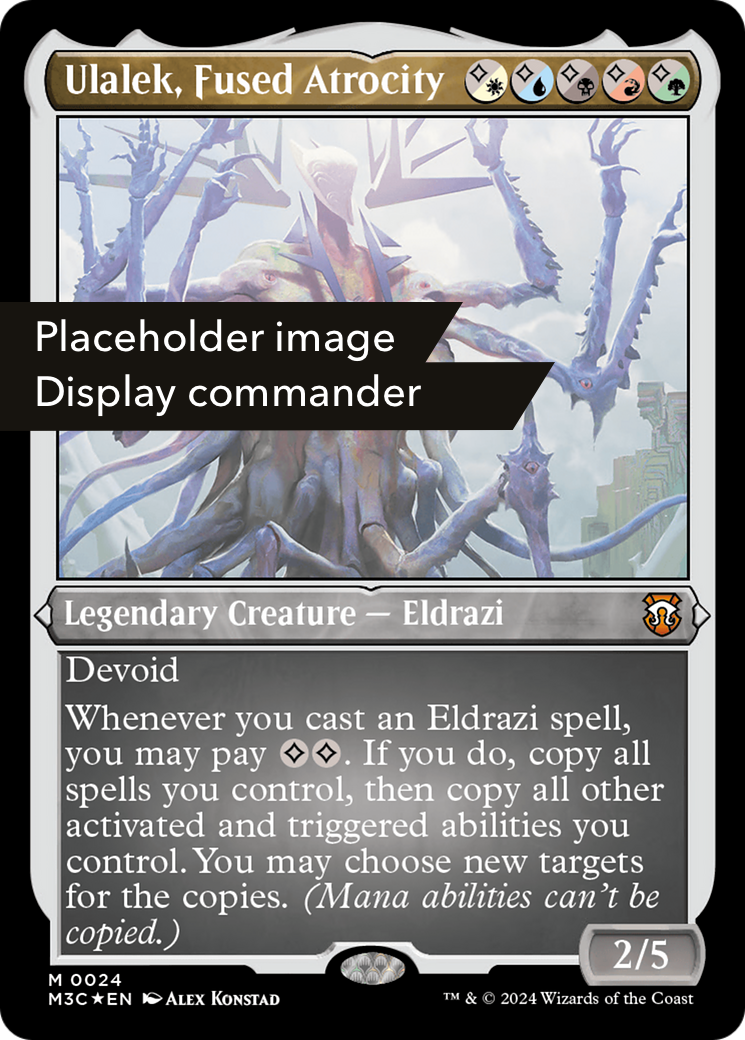 Ulalek, Fused Atrocity (Display Commander) (Ripple Foil) - Thick Stock (M3C-151) - Modern Horizons 3 Commander Foil-1