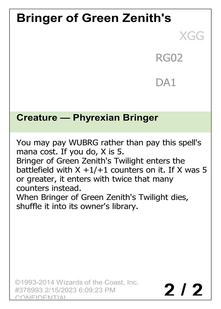 Bringer of Green Zenith's Twilight (UNK-RG02A) - Unknown Event-1