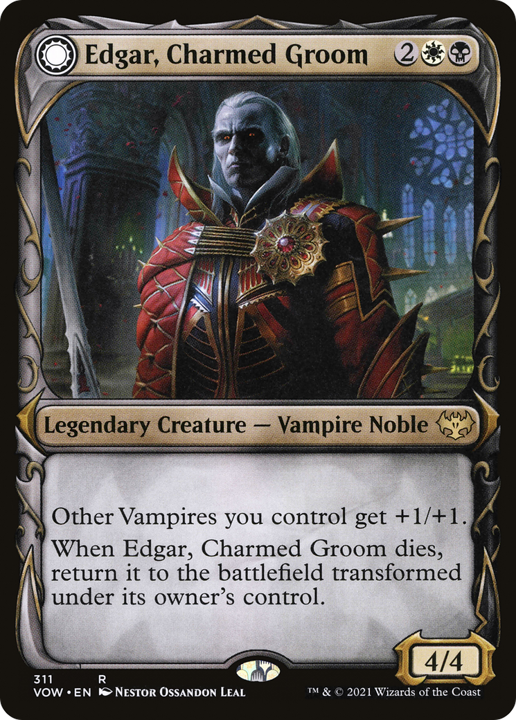 Edgar, Charmed Groom // Edgar Markov's Coffin (Showcase Fang Frame) [Innistrad: Crimson Vow]-4