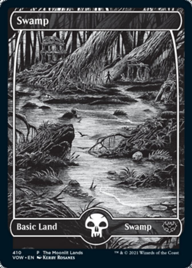 Swamp (The Moonlit Lands) (Foil Etched) [Innistrad: Crimson Vow Promos]-1