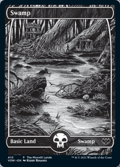 Swamp (The Moonlit Lands) (Foil Etched) [Innistrad: Crimson Vow Promos]-1