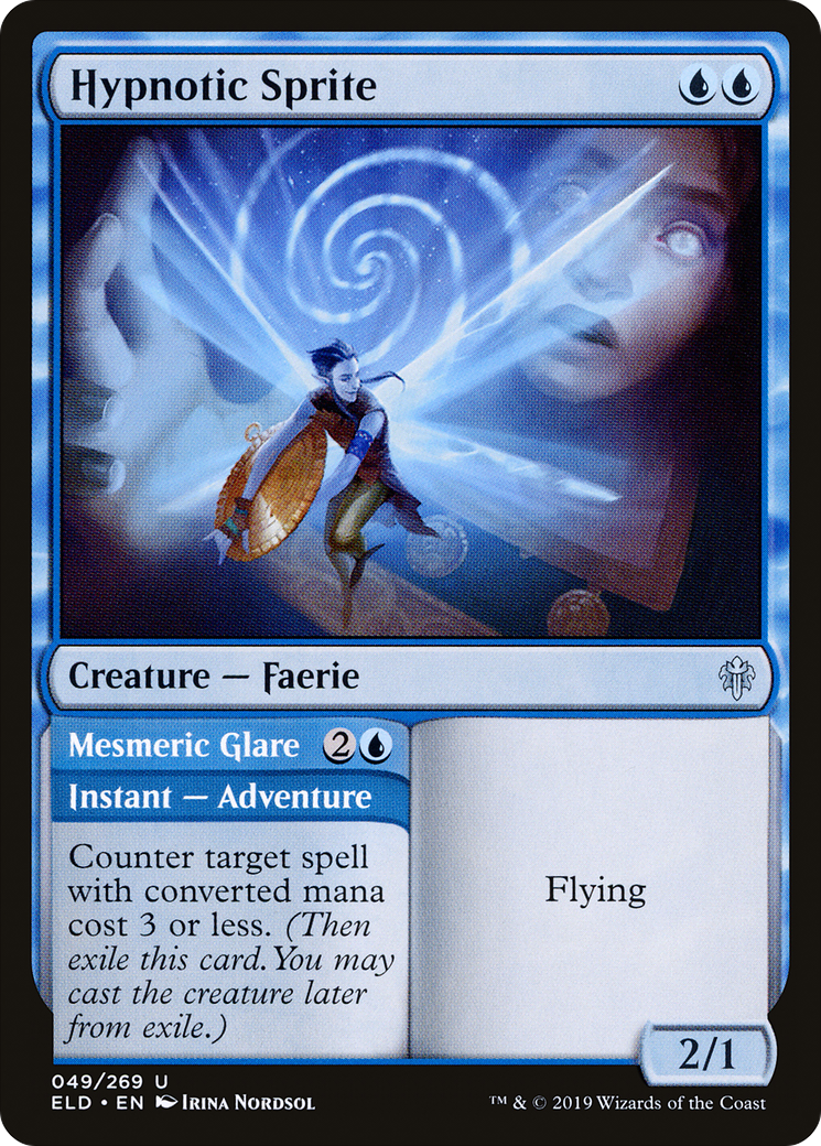 Hypnotic Sprite // Mesmeric Glare [Throne of Eldraine]-1