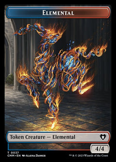 Treasure // Elemental (0037) Double-Sided Token [Commander Masters Tokens]-2