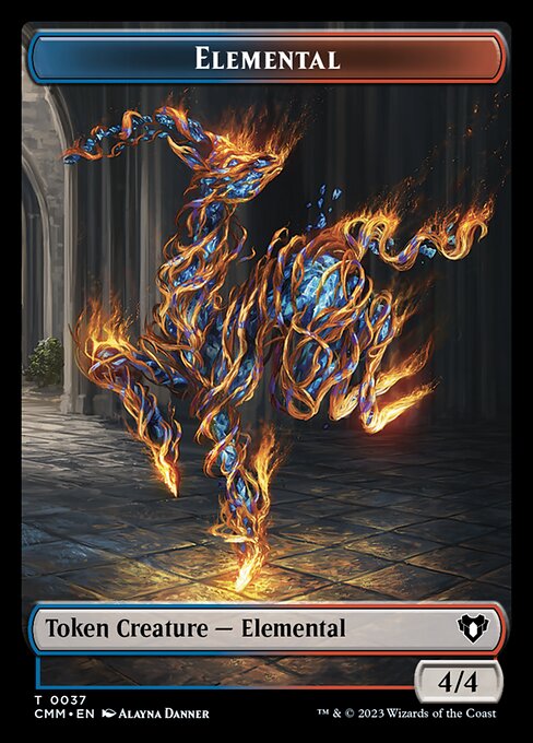 Treasure // Elemental (0037) Double-Sided Token [Commander Masters Tokens]-2