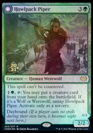 Howlpack Piper // Wildsong Howler [Innistrad: Crimson Vow Prerelease Promos]-1