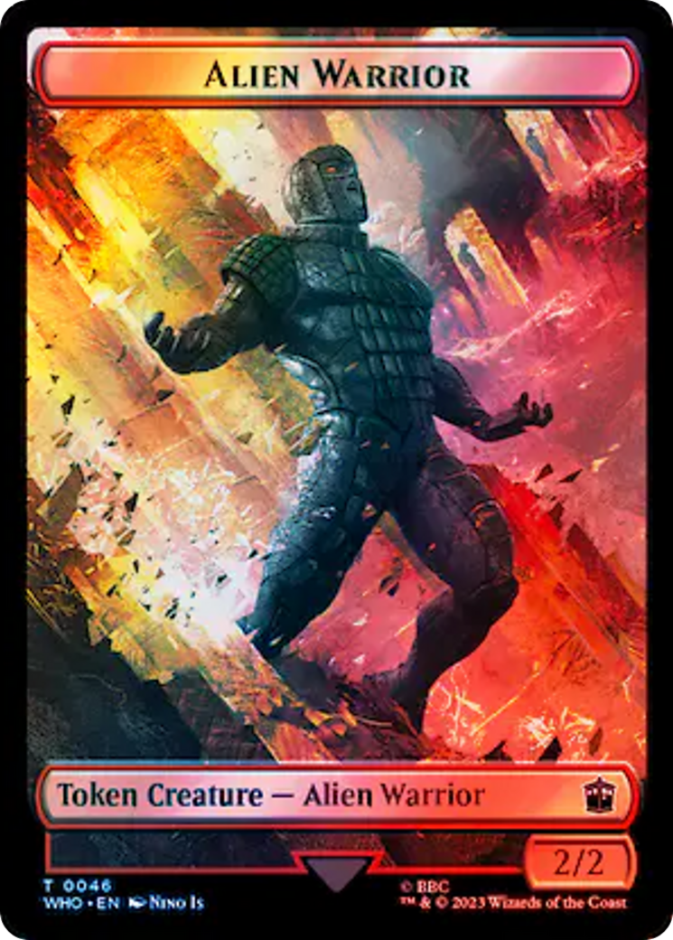 Dalek // Alien Warrior Double-Sided Token (Surge Foil) [Doctor Who Tokens]-2