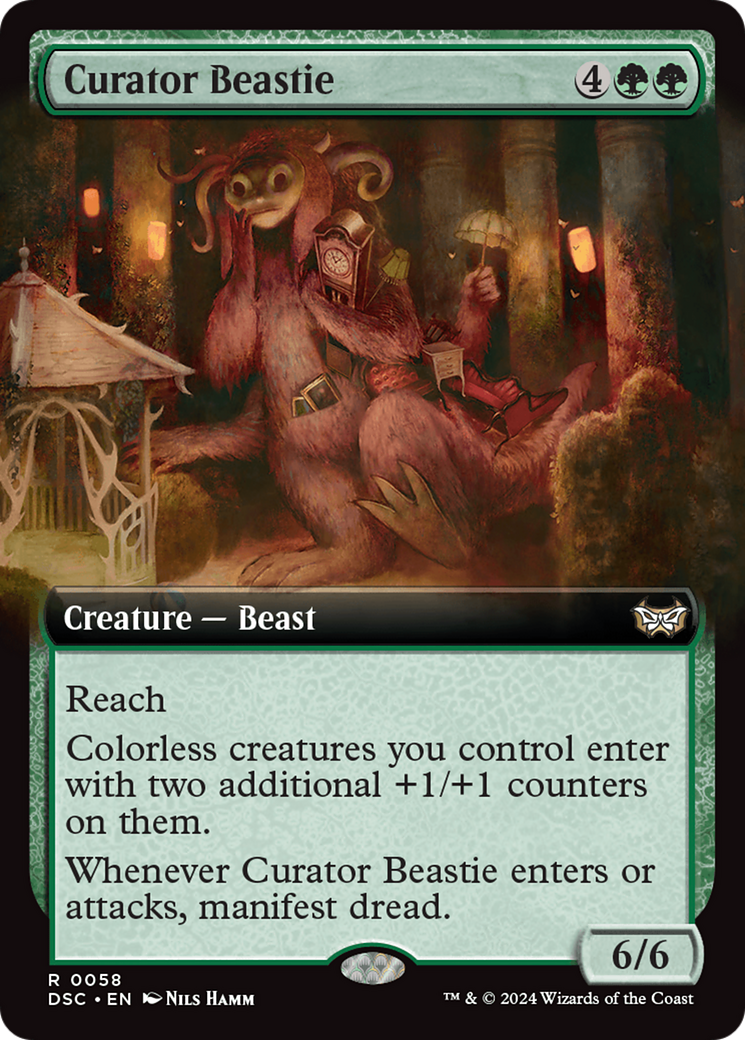 Curator Beastie (Extended Art) [Duskmourn: House of Horror Commander]-1