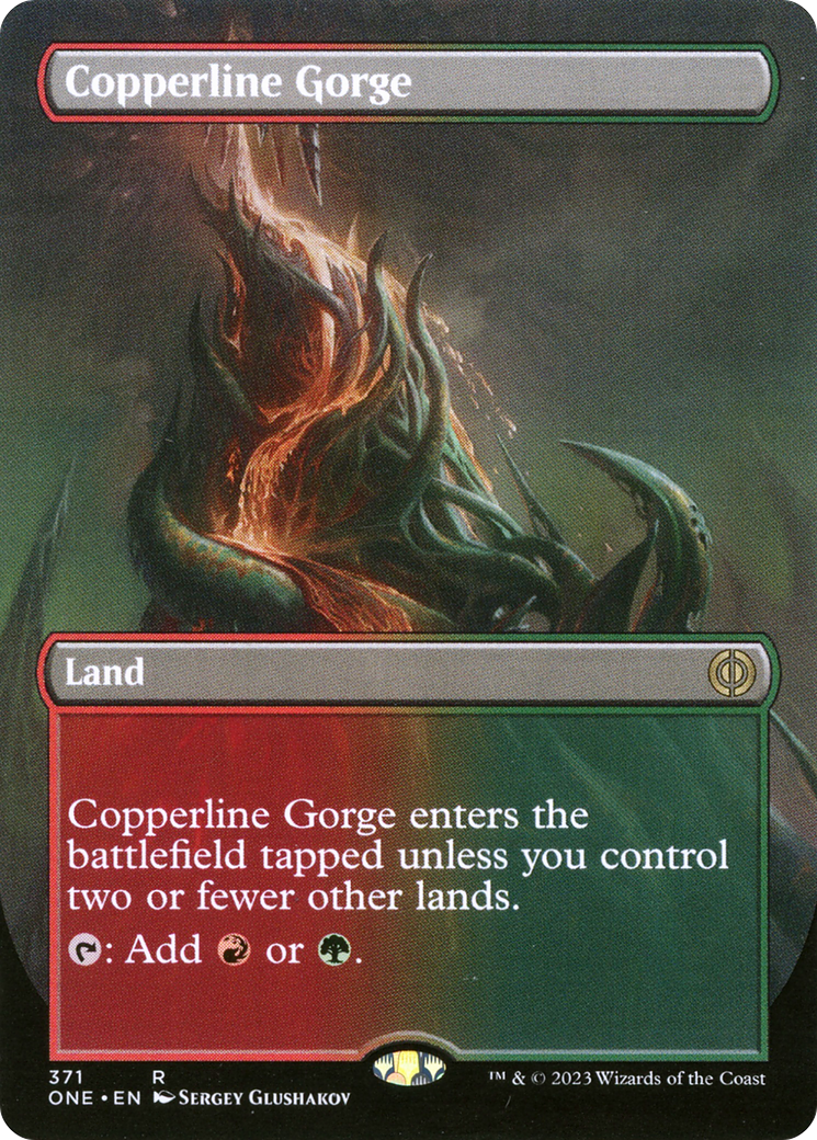 Copperline Gorge (Borderless Alternate Art) [Phyrexia: All Will Be One]-1