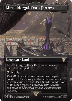 Minas Morgul, Dark Fortress (Borderless) (Surge Foil) [The Lord of the Rings: Tales of Middle-Earth Commander]-1