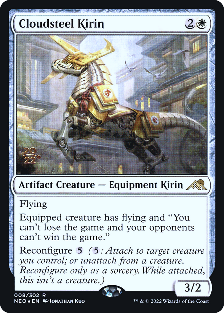 Cloudsteel Kirin [Kamigawa: Neon Dynasty Prerelease Promos]-1