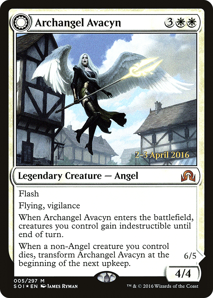Archangel Avacyn // Avacyn, the Purifier [Shadows over Innistrad Prerelease Promos]-3