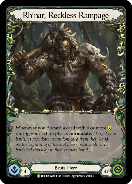 Rhinar, Reckless Rampage [HER021] (Promo)  1st Edition Rainbow Foil-1