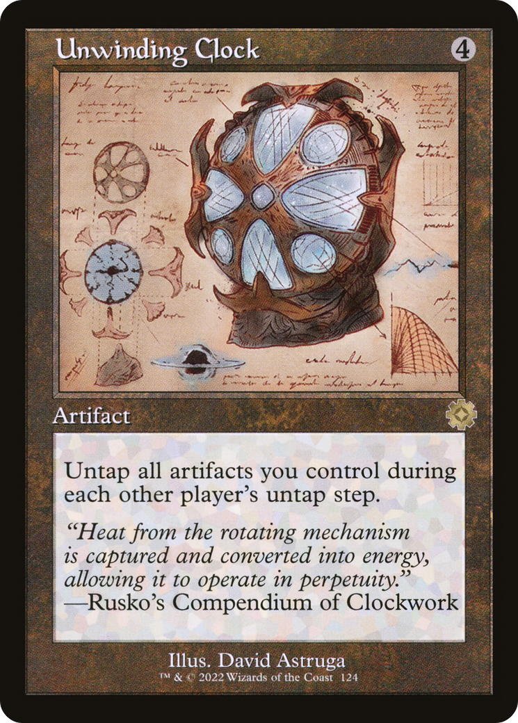 Unwinding Clock (Schematic) (BRR-124) - The Brothers' War Retro Artifacts Foil-1