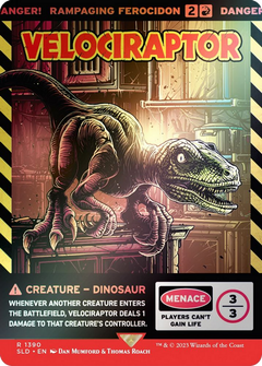 Velociraptor - Rampaging Ferocidon (Rainbow Foil) (SLD-1390★) - Secret Lair Drop / Velociraptor: (Full Art) (Borderless) Foil-1