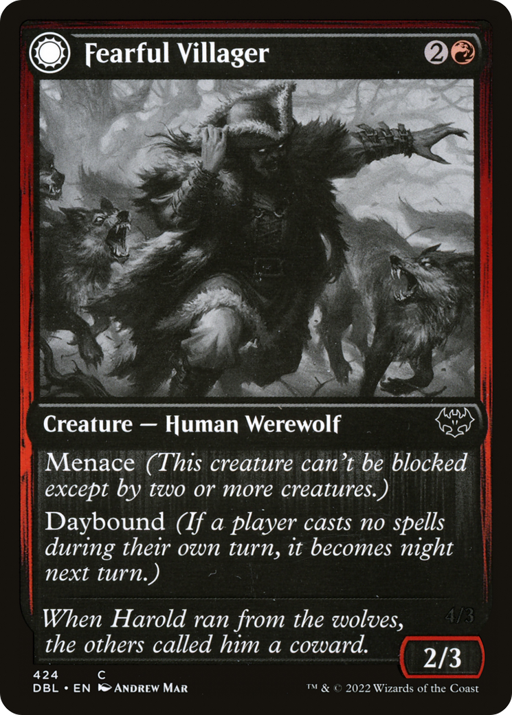 Fearful Villager // Fearsome Werewolf [Innistrad: Double Feature]-3