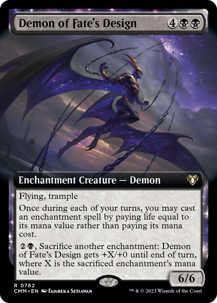 Demon of Fate's Design (Extended Art) [Commander Masters]-1