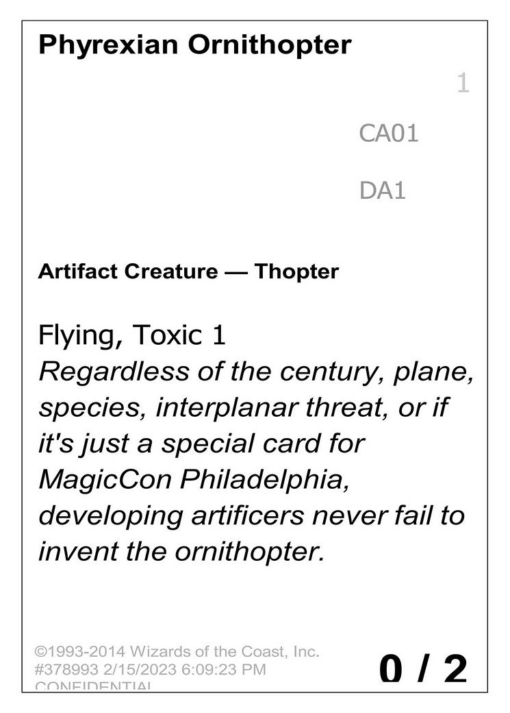 Phyrexian Ornithopter (UNK-CA01) - Unknown Event-1