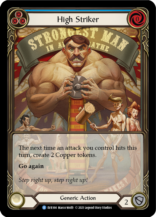 High Striker (Blue) [EVR166] (Everfest)  1st Edition Extended Art Rainbow Foil-2